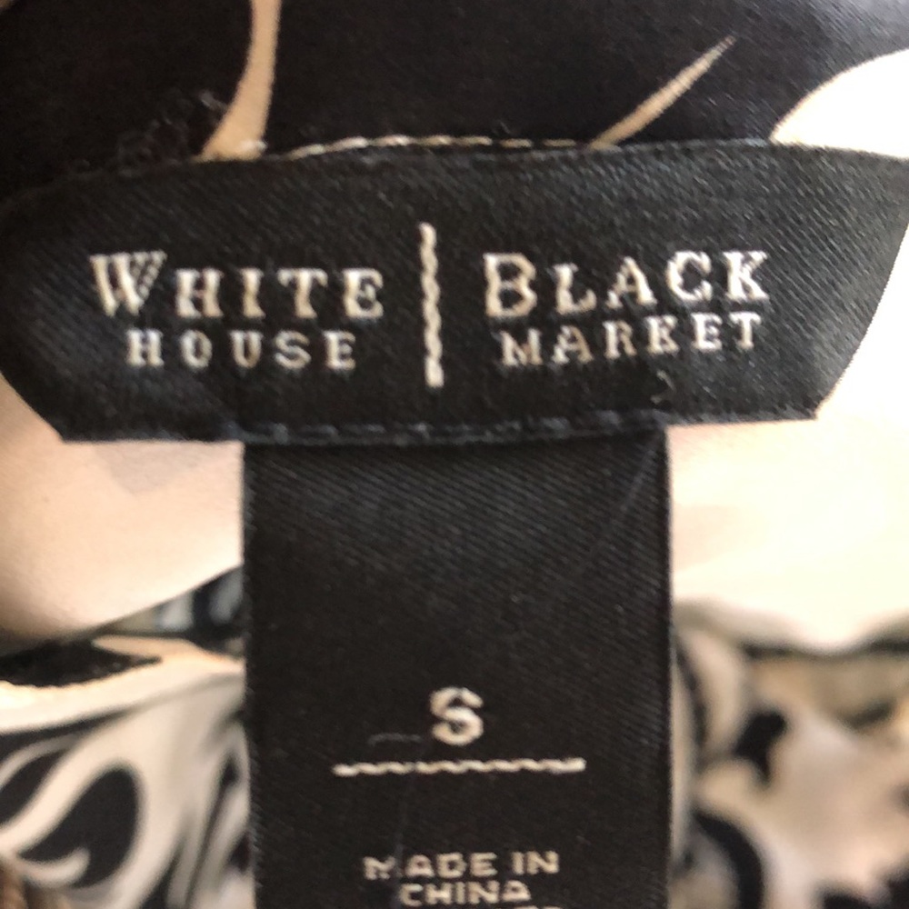 White House Black Market silk blouse with ruched bottom hem - Picture 4 of 7